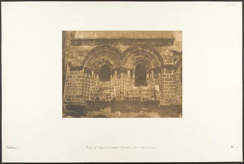 Façade de l'Eglise du St. Sépulcre, à Jérusalem (No. 2 partie supérieure) by Maxime Du Camp, photograph, 1850