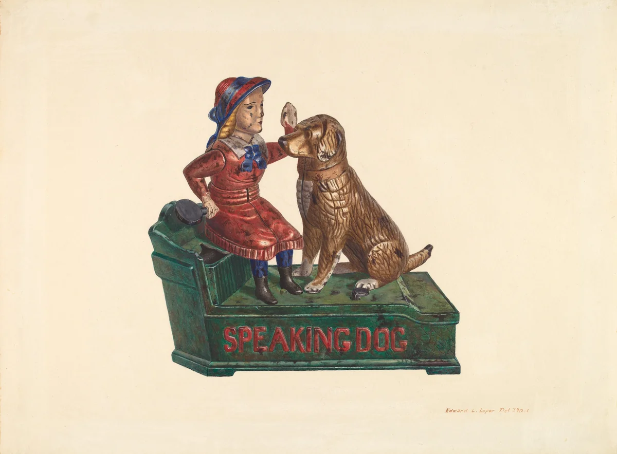 Toy Bank: Speaking Dog by Edward L. Loper, index of american design, 1935-1942