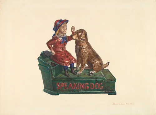 Toy Bank: Speaking Dog by Edward L. Loper, index of american design, 1935-1942