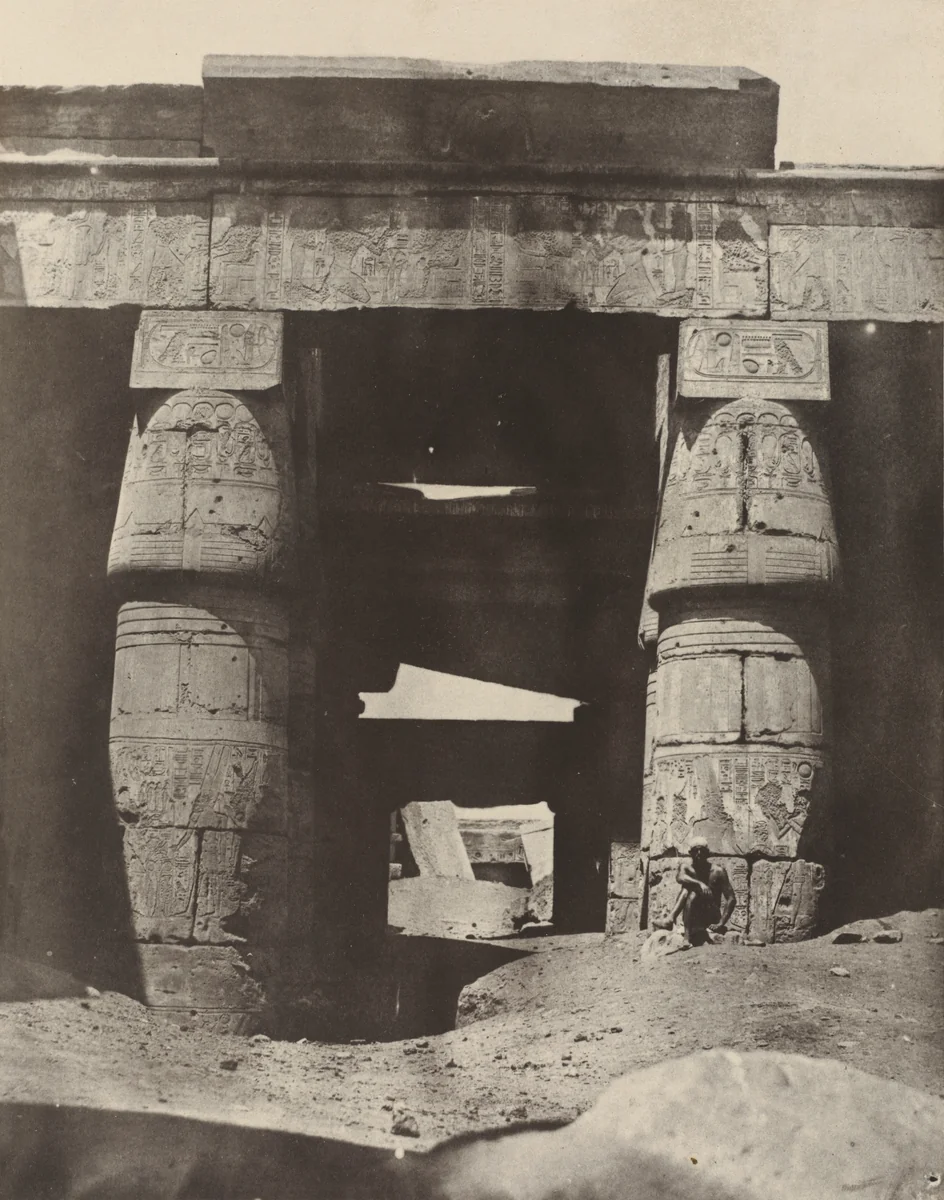 Thebes: Karnak, Portique de Temple de Khons by Maxime Du Camp, photograph, 1850