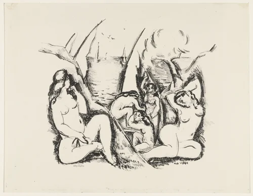 Bathers and Sails by Max Weber, print, 1928