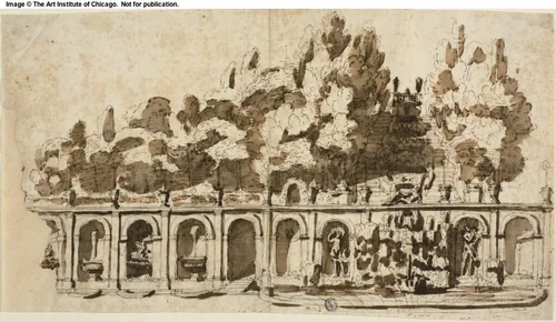 Teatro delle Acque, Villa Torlonia, Frascati by Unknown Artist, drawing, 1600-1699