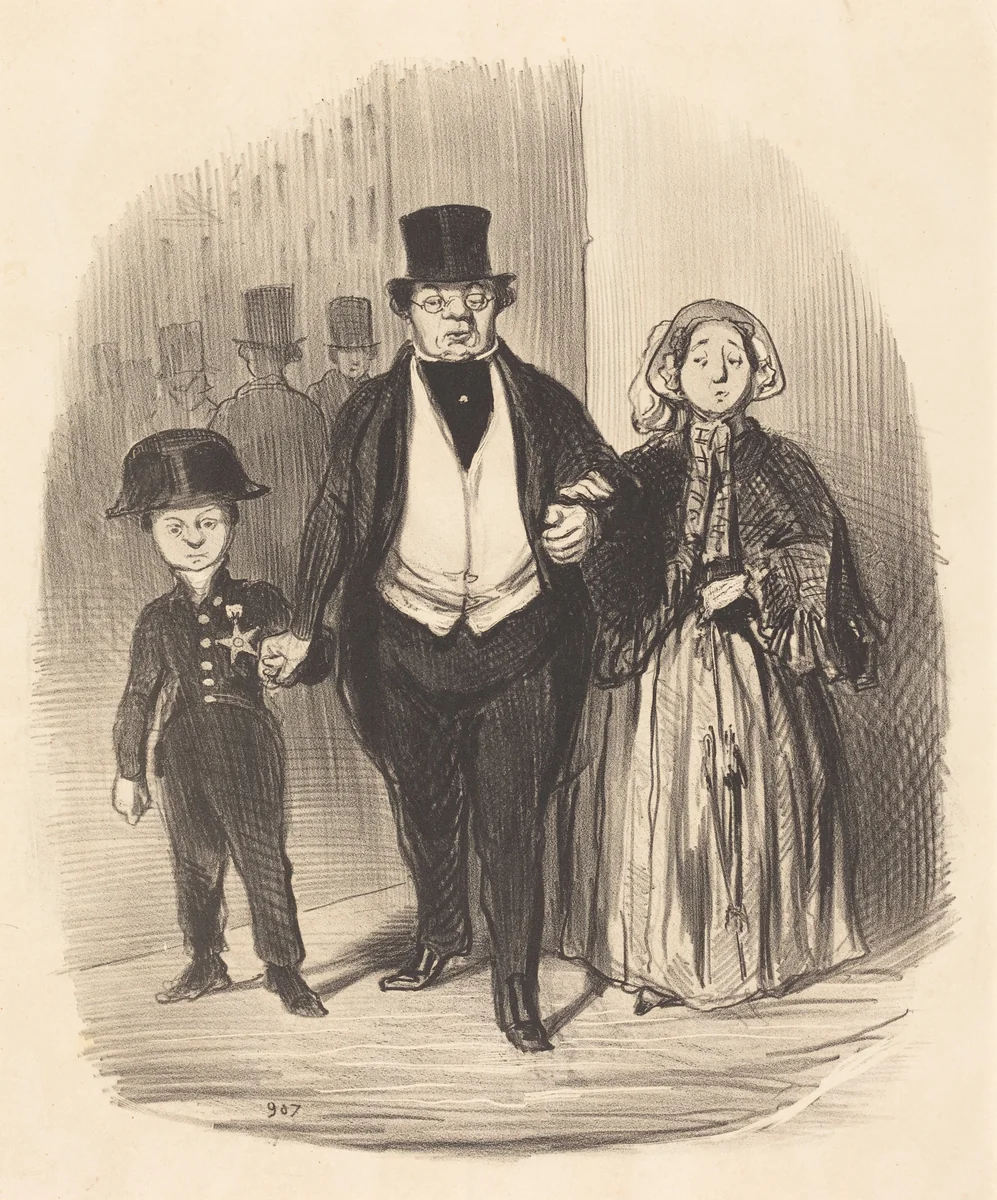 Un Jeune homme qui est l'espoir... de la famille Badinguet by Honoré Daumier, print, 1846