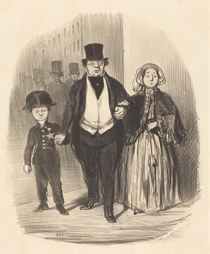 Un Jeune homme qui est l'espoir... de la famille Badinguet by Honoré Daumier, print, 1846