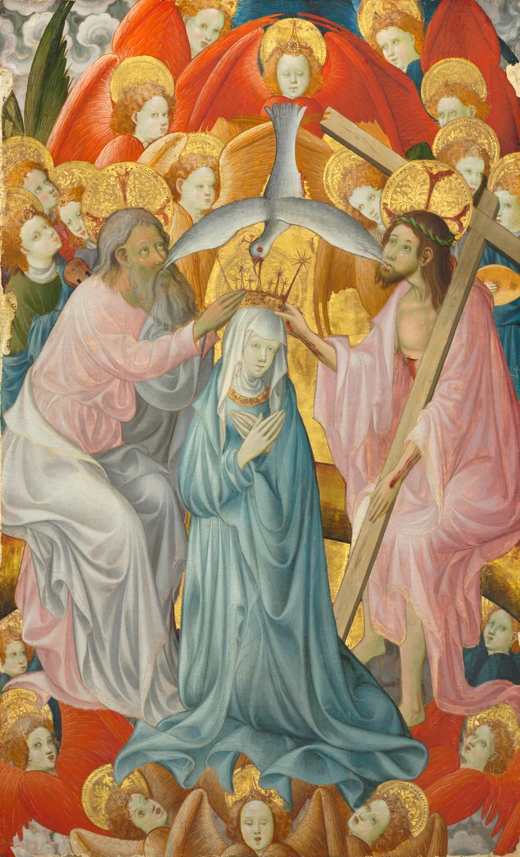 The Coronation of the Virgin with the Trinity by Master of Rubielos de Mora, painting, 1395-1405
