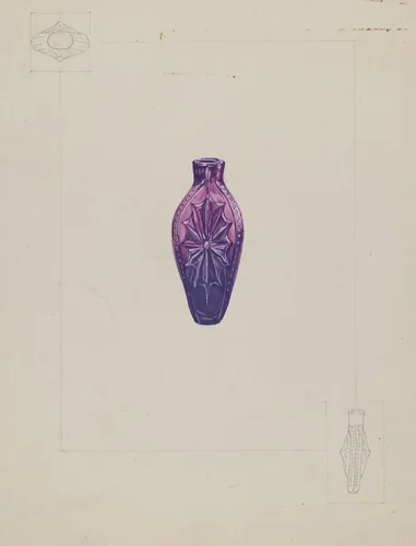Stiegel Perfume Vial by John Jordan, index of american design, 1936