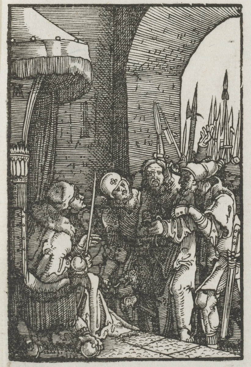 The Fall and Redemption of Man: Christ before Pilate by Albrecht Altdorfer, print, 1510-1520