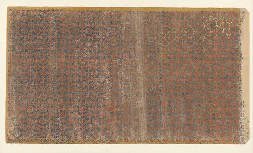 Blad met ruitenpatroon van ranken met bloem als veldvulling (één van acht identieke bladen) by anonymous, other, 1850-1950