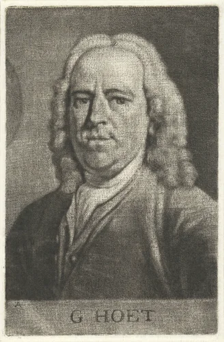 Portret van Gerard Hoet by Aert Schouman, print, 1768-1792