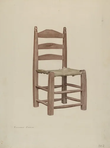 Rawhide Bottomed Chair by Rafaela Gomez, index of american design, 1940