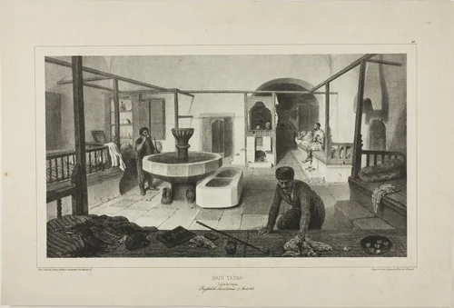 Tartar Bath, Resting Room by Denis Auguste Marie Raffet, print, 1840