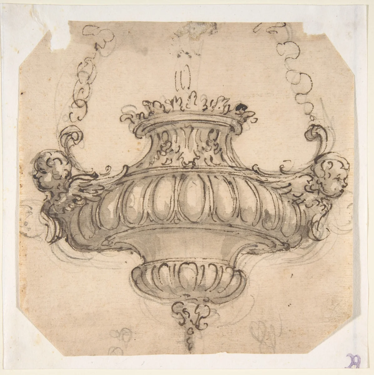 Design for Suspended Censer by Giovanni Battista Foggini, drawing, 1652-1725