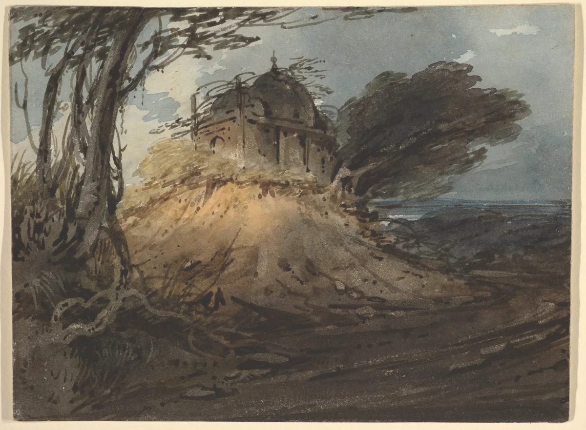 Indian temple by George Chinnery, drawing, 1808-1812