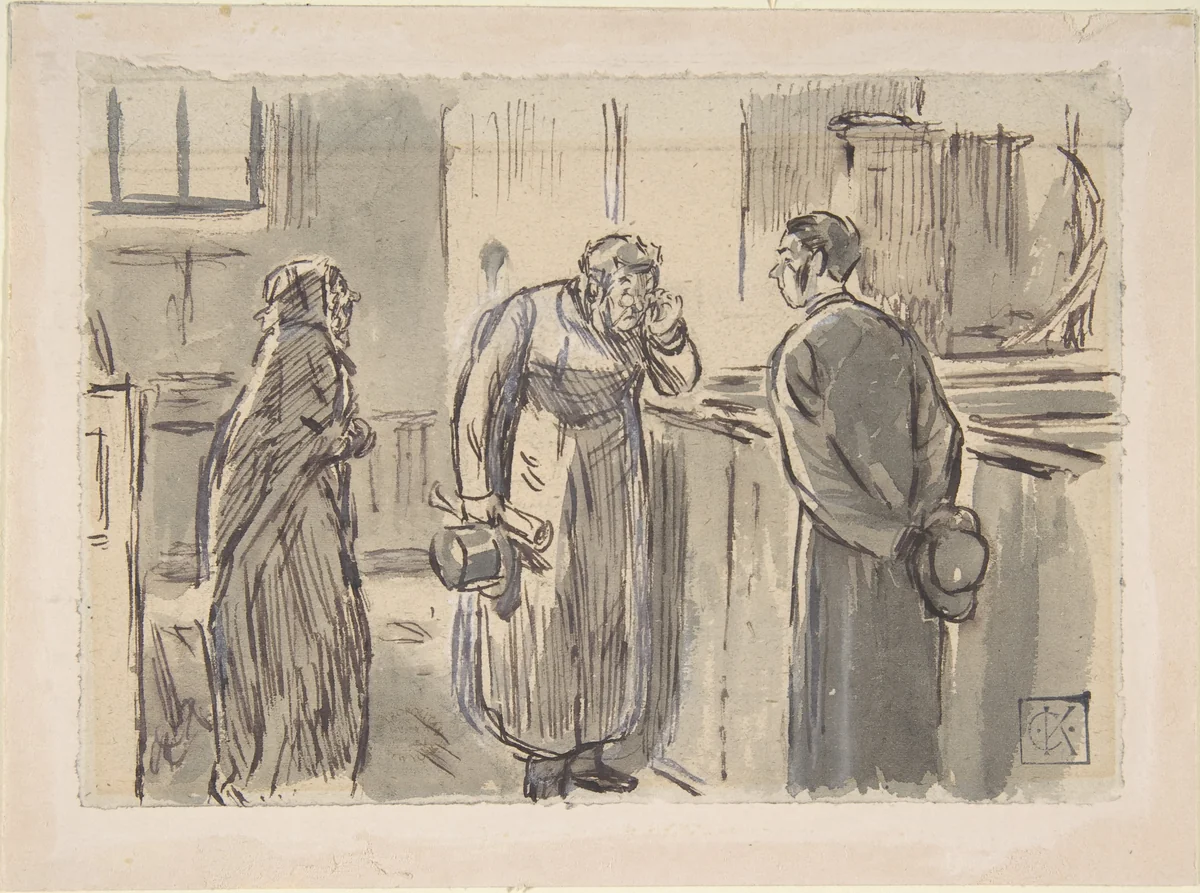 A Vicar and a Curate by Charles Samuel Keene, drawing, 1870-1891
