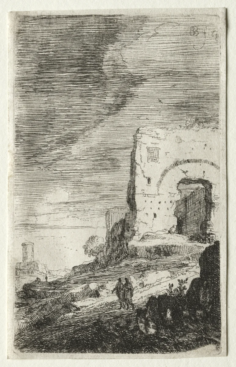 The Baths of Caracalla by Bartholomeus Breenberg, print, 1639