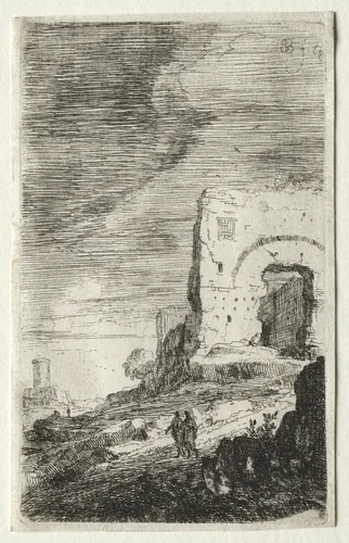 The Baths of Caracalla by Bartholomeus Breenberg, print, 1639