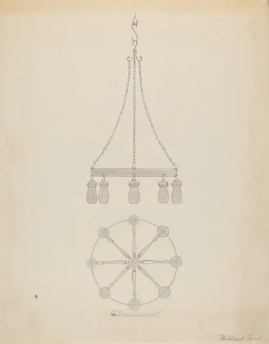 Chandelier by Mildred Ford, index of american design, 1936