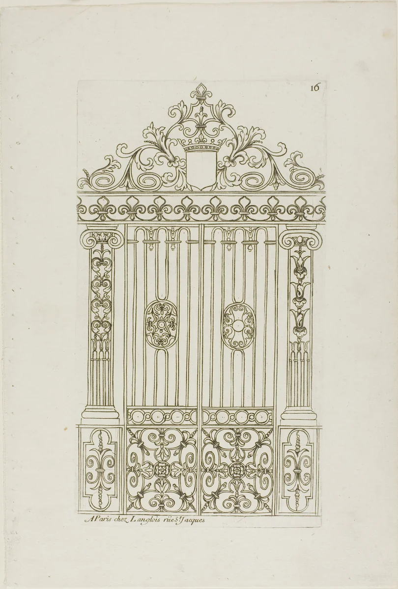 Designs for Locksmiths by Jean Bérain I, print, 1660-1711
