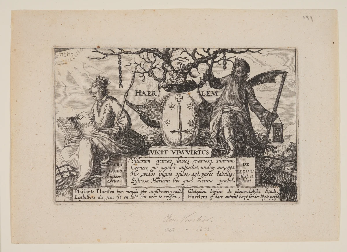 Title, from Views in the Surroundings of Haarlem (Plaisante Plaetsen) by Claes Jansz Visscher, print, 1610-1620