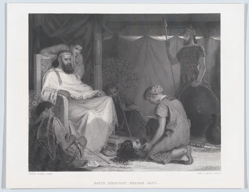 David Brought Before Saul, from "The Art Journal," opposite p. 100 by Samuel S. Smith, print, 1871