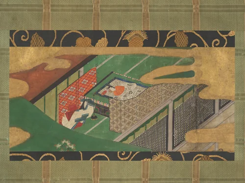 “Trees Encoiled in Vines of Ivy” (Yadorigi) by Tawaraya Sōtatsu (俵屋宗達), painting, 1615-1633