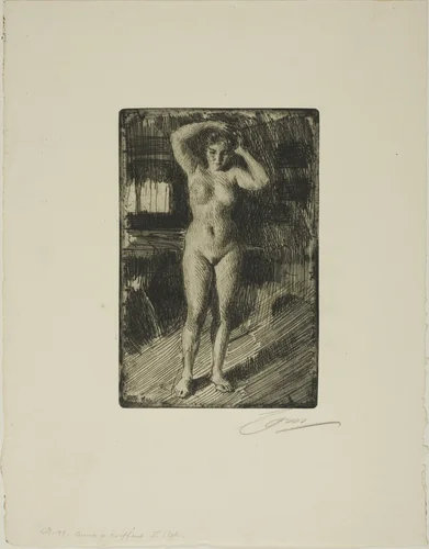 Anna Doing Her Hair by Anders Zorn, print, 1906