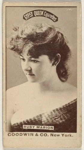 Ruby Marion, from the Actors and Actresses series (N171) for Gypsy Queen Cigarettes by Goodwin & Company, photograph, 1886-1890