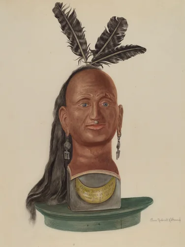Indian Head by Elmer R. Kottcamp, index of american design, 1935-1942