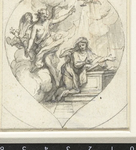 Verkondiging aan Maria by anonymous, drawing, 1600-1699