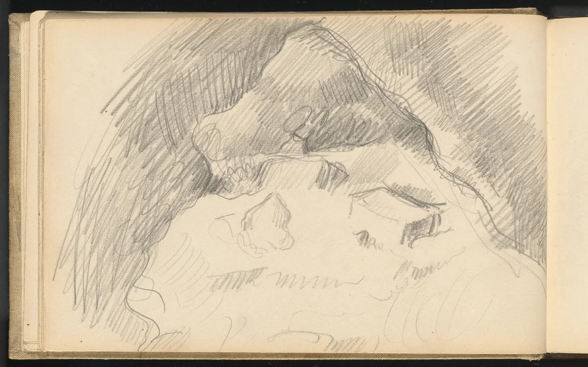 Landscape Seen from the Inside of a Cave by Paul Cezanne, drawing, 1889-1892