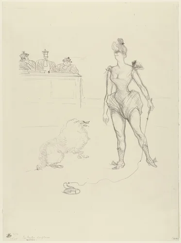 La Goulue Before the Court (La Goulue devant le Tribunal) by Henri de Toulouse-Lautrec, print, 1899