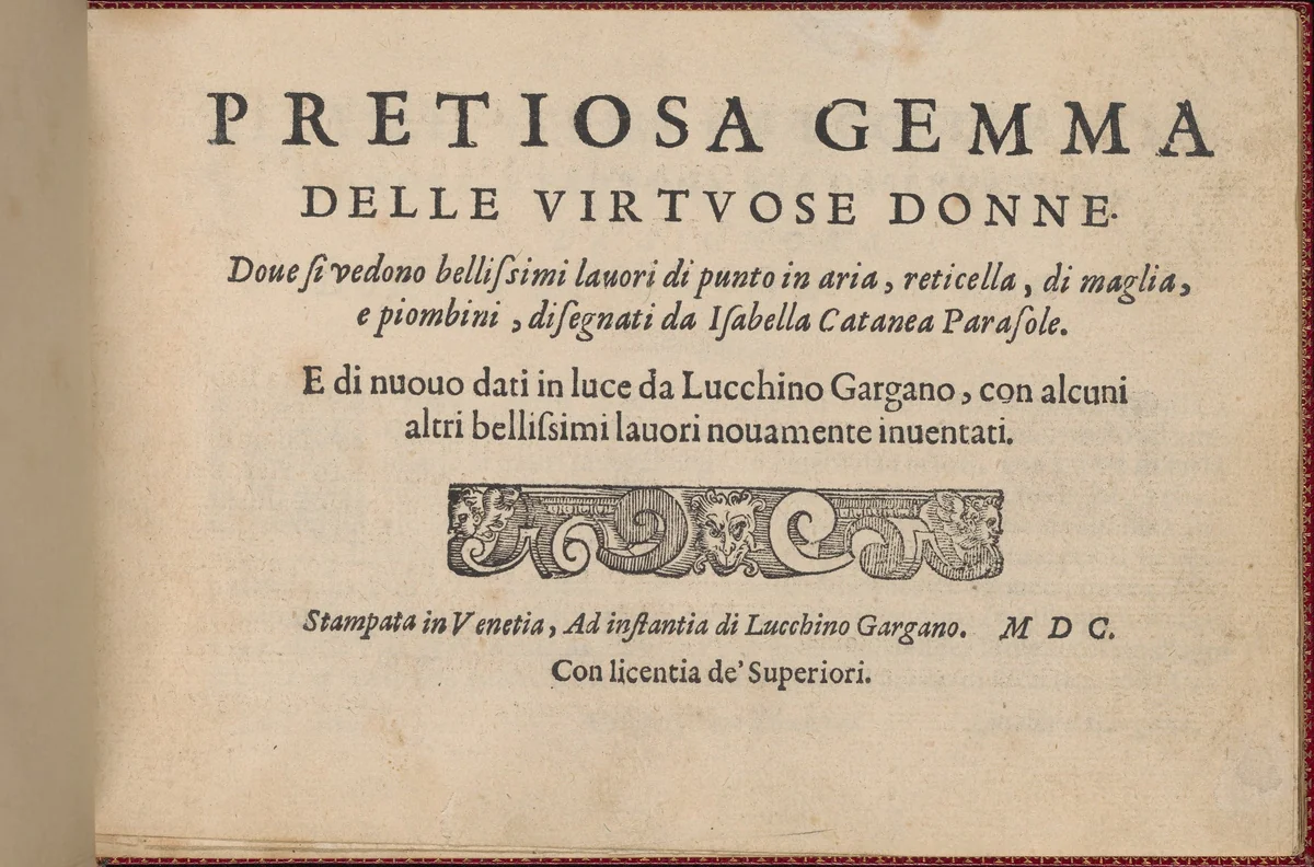 Pretiosa Gemma delle virtuose donne by Isabella Catanea Parasole, book, 1600