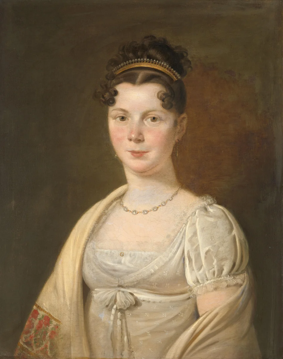 Portrait of Wilhelmina Maria Haack (1786-1857), fourth Wife of Gerrit Verdooren by Adriaan de Lelie, painting, 1814-1820