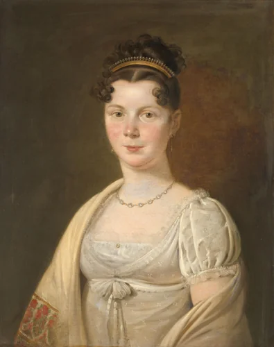 Portrait of Wilhelmina Maria Haack (1786-1857), fourth Wife of Gerrit Verdooren by Adriaan de Lelie, painting, 1814-1820