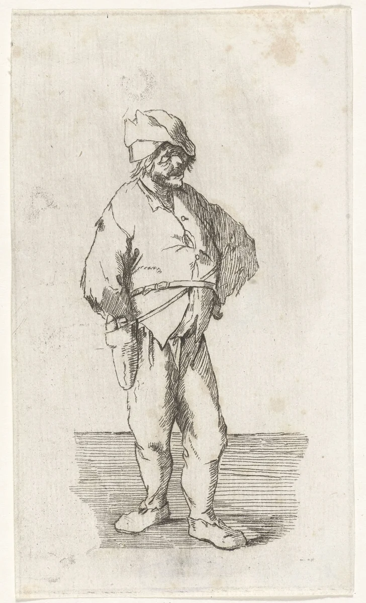Staande boer by Reinierus Albertus Ludovicus van Isendoorn à Blois, print, 1796-1856