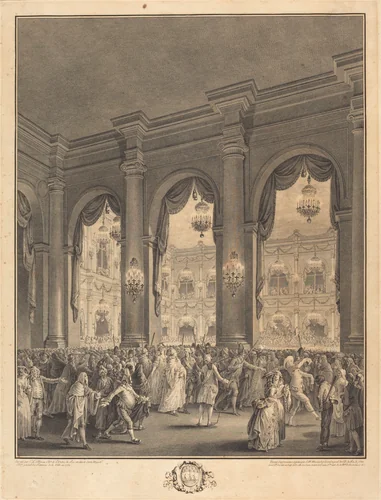 Le bal masqué by Jean Michel Moreau, print, 1782