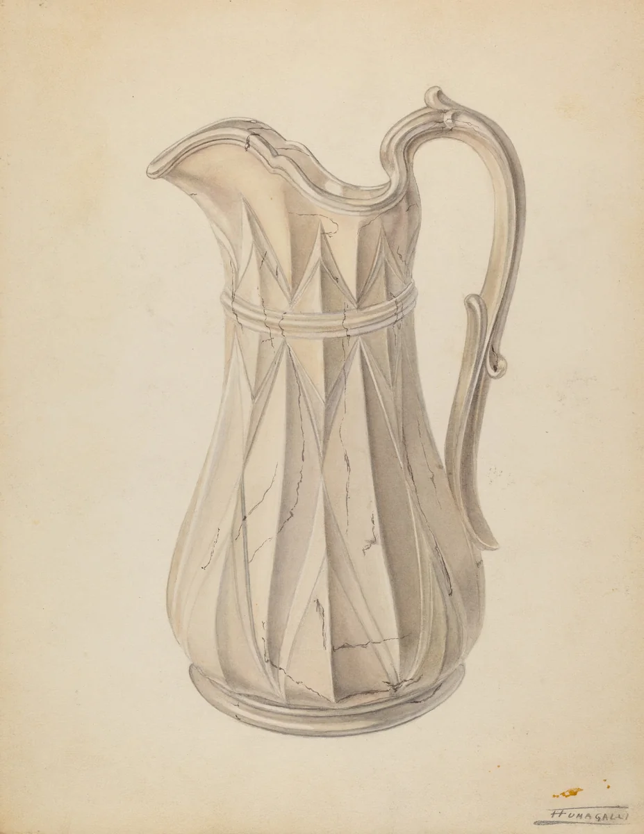 Wash Bowl and Pitcher by Frank Fumagalli, index of american design, 1938