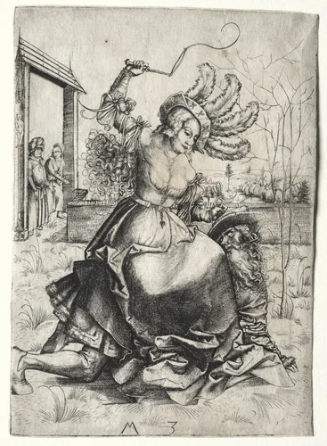 Aristotle and Philis by Master MZ, print, 1500-1503