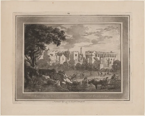 Part of the Remains of Llanphor near Pembroke by Paul Sandby, print, 1775