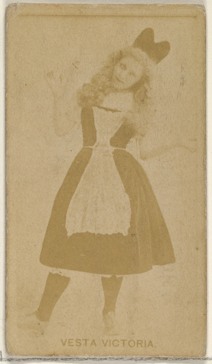 Vesta Victoria, from the Actors and Actresses series (N45, Type 8) for Virginia Brights Cigarettes by Allen & Ginter, photograph, 1885-1891