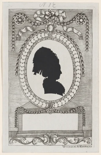 Silhouette of Gräfin Enzenberg, Stiftsfräulein by Wilhelm Ackermann, print, 1784-1834