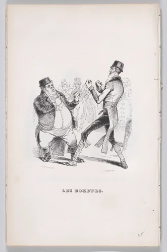 The Boxers, from "The Complete Works of Béranger" by J. J. Grandville, print, 1836