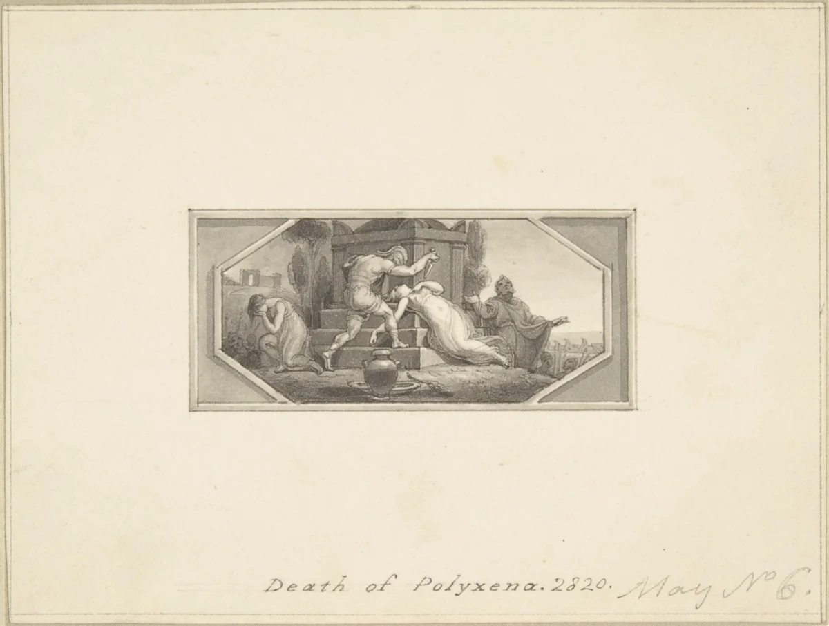 Death of Polyxena by Edward Francis Burney, drawing, 1790-1800