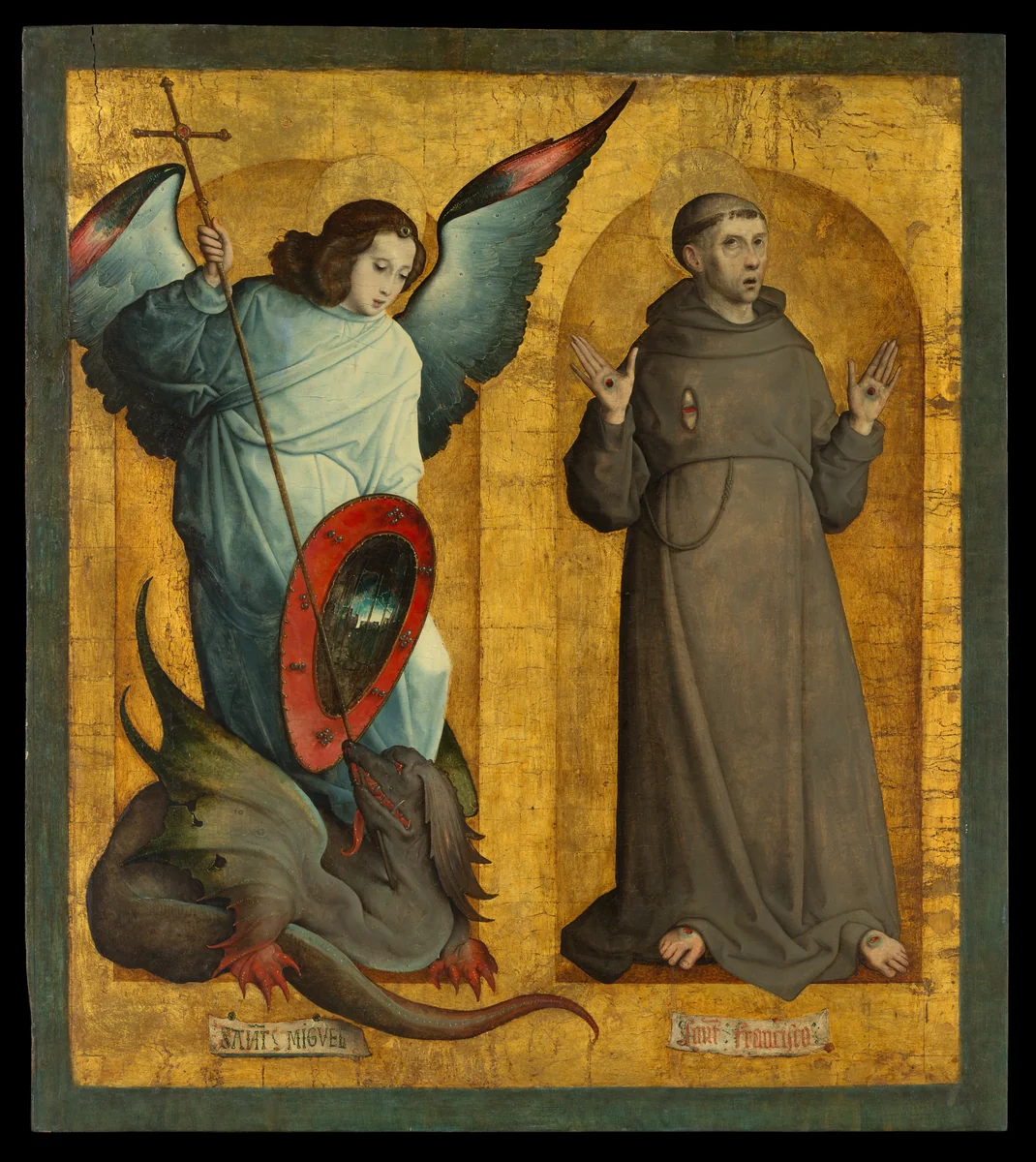 Saints Michael and Francis by Juan de Flandes, painting, 1505-1509