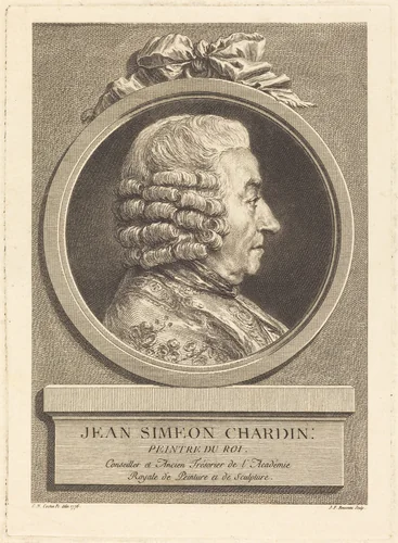 Jean Baptiste Simeon Chardin by Jean François Rousseau, print, 1776