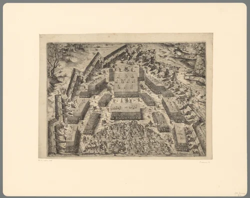 Legerkamp met omwalling by Jost Amman, print, 1573