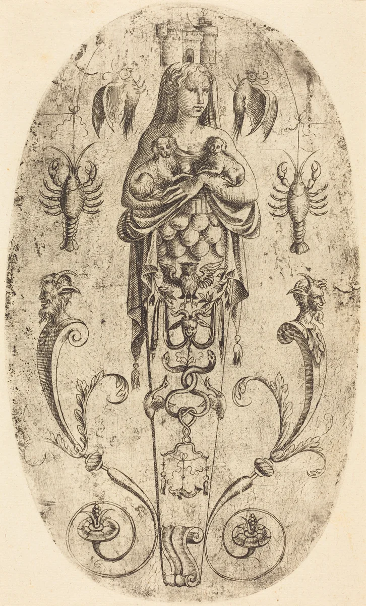 Diana of Ephesus by Jean Mignon, print, 1523-1603