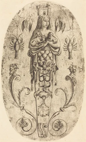 Diana of Ephesus by Jean Mignon, print, 1523-1603