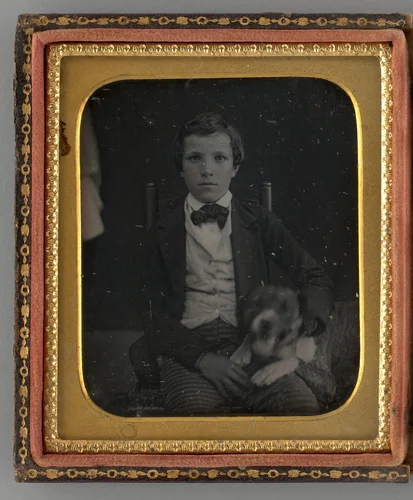 Untitled (Portrait of a Seated Boy with a Dog) by Unknown maker, other, 1859