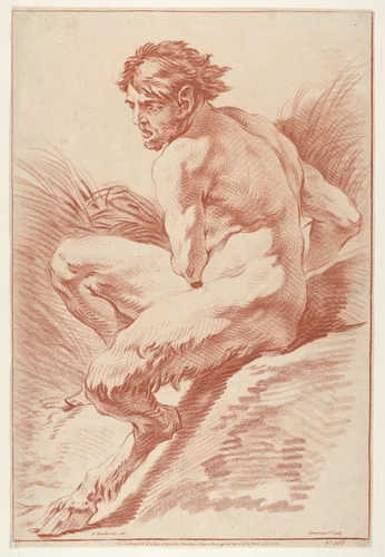 Satyr by Gilles Demarteau, print, 1740-1770